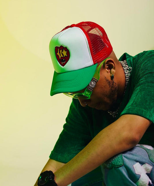 2 tone Red & Green Trucker Cap - Pulix